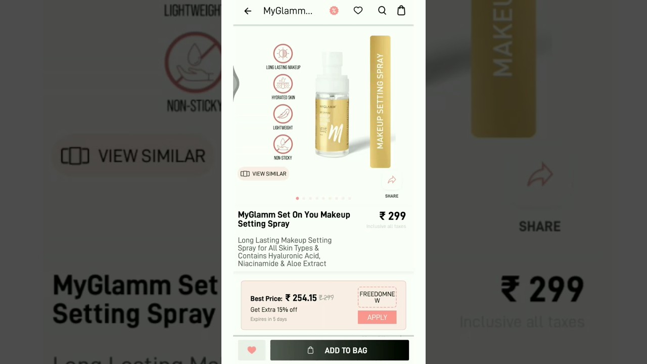 MYGLAMM NEW LAUNCH SETTING SPRAY AT JUST RS.99😍 