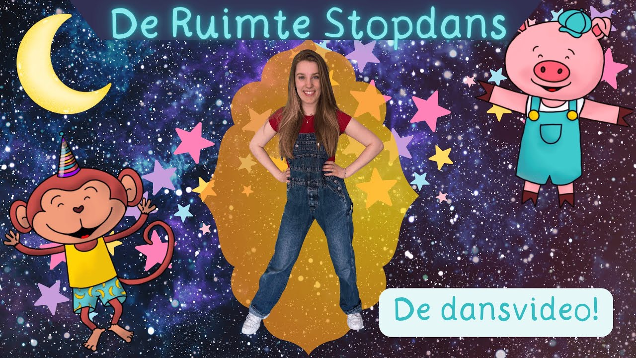 De Sterren Maan en Ruimte Stopdans - Bewegenboog | Dans mee | Energizer | Stretchen | Kinderliedje
