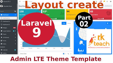 How to Install AdminLTE 3 Template in Laravel 9 part 2 | Create Layout in Laravel