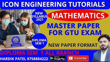 DIPLOMA SEM 1MATHEMATICS IMP MASTER PAPER  FOR GTU EXAM(4300001)||આટલું કરો એટલે GTU EXAM માં પાસ |