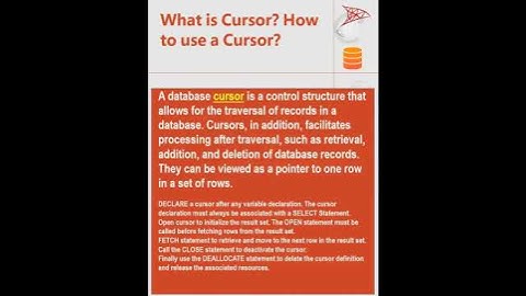What is Cursor and How to use a Cursor -MS SQL Server Interview ask question