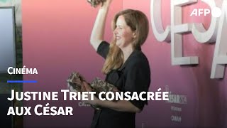 Grande gagnante des César, Justine Triet rend hommage à 