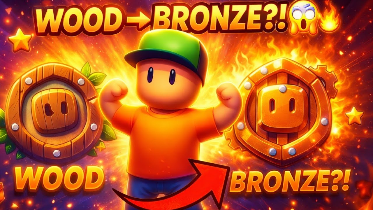 From WOOD to BRONZE in ONE VIDEO?! 😱🔥 Stumble Guys Rank Push Challenge!