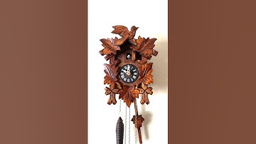 Thumbnail of Small Leaf and Loon cuckoo clock. Made in Germany. Cuckoo bird pops out & calls hour and half hour.