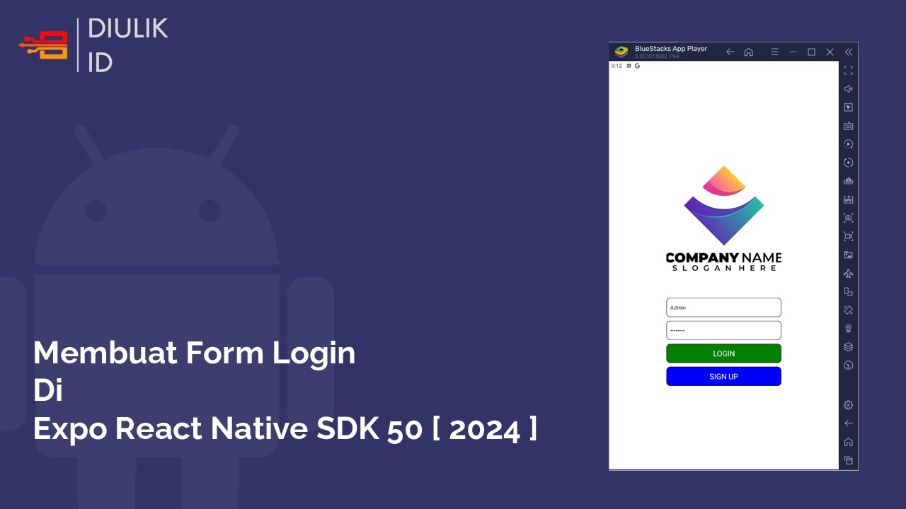 TUTORIAL - Form Login di Expo React Native SDK 50 [2024] - YouTube