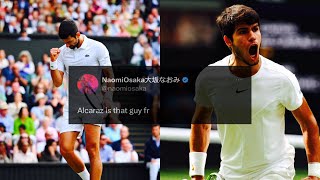 Celebs React To Carlos Alcaraz WIN vs Djokovic 🎾