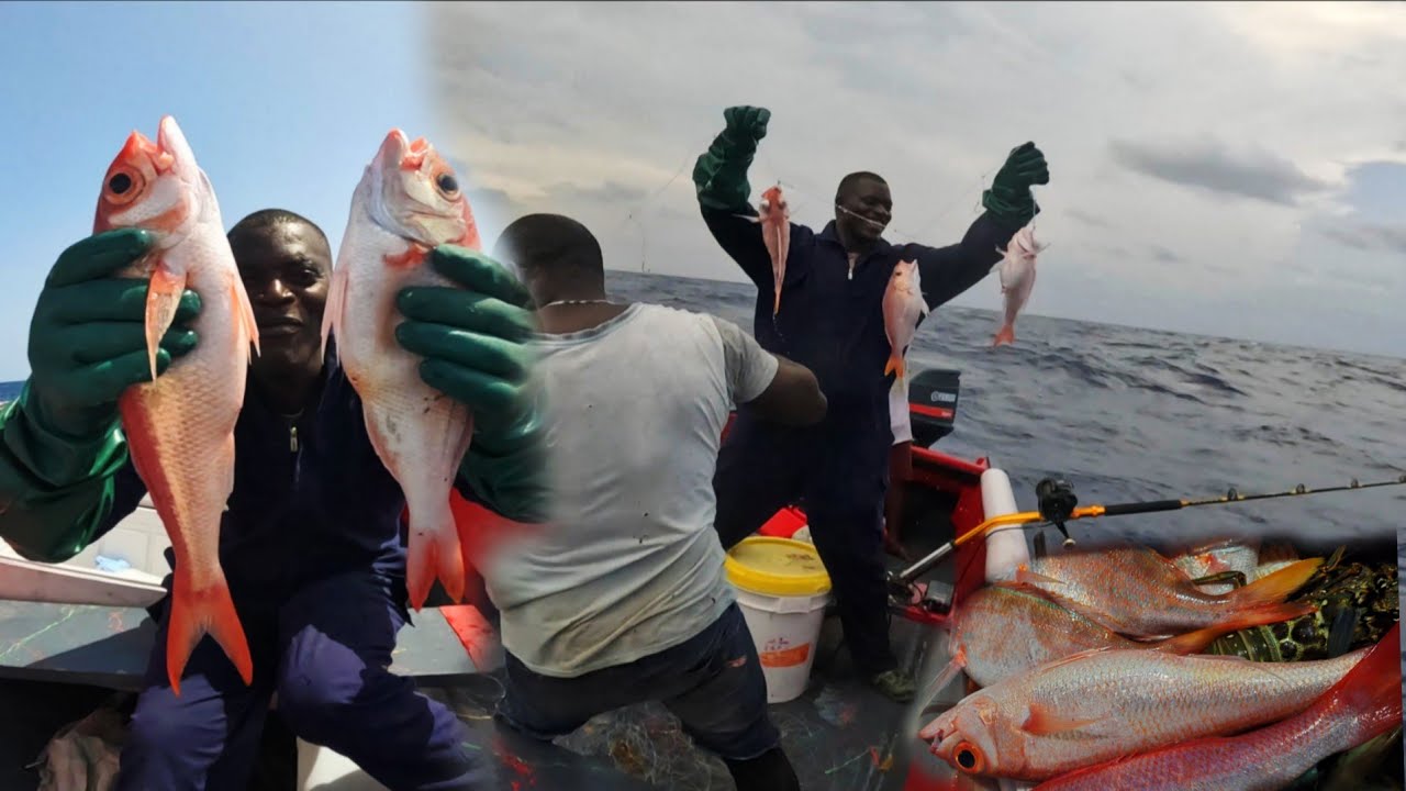 Offshore successful deep water line fishing _pot fishing 18 miles Offshore 