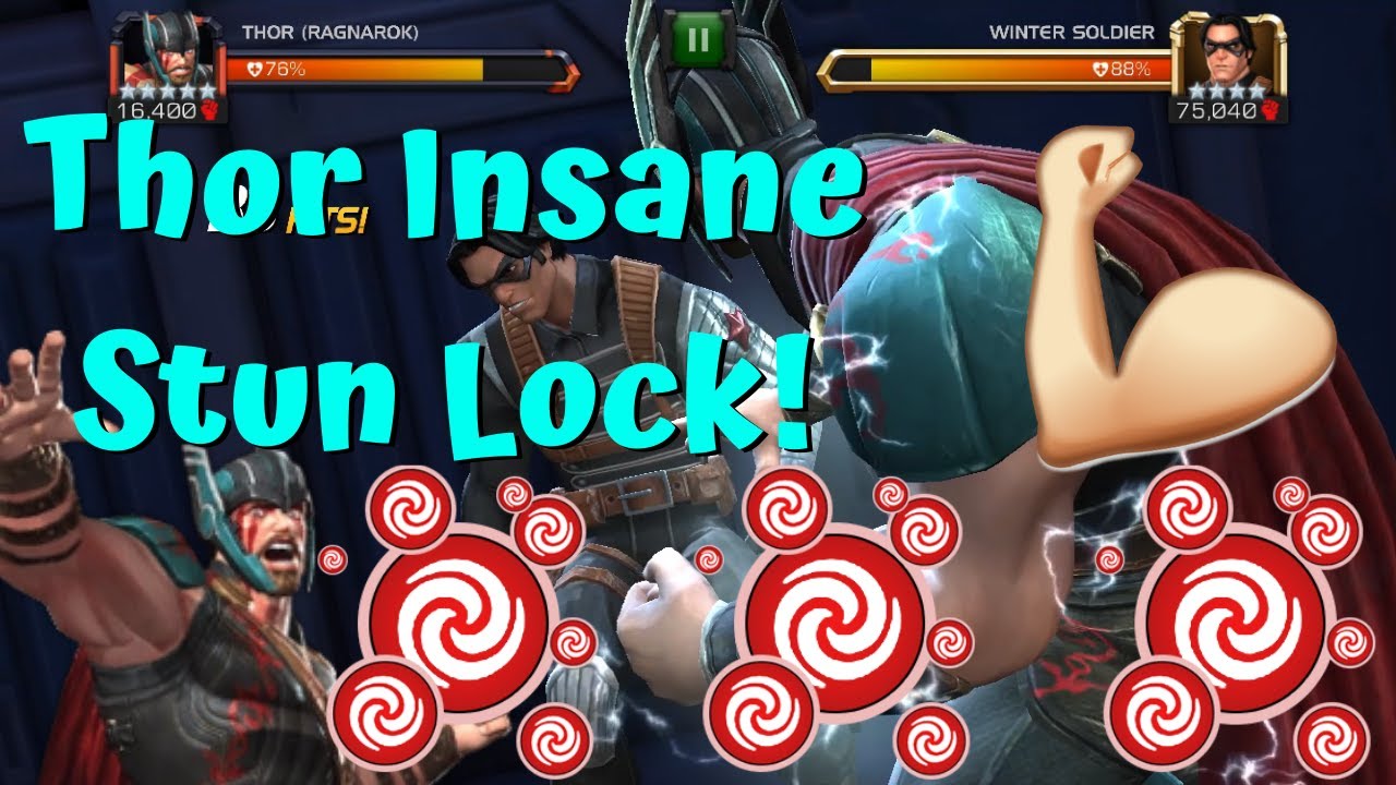 Buffed Thor Insane Stun Lock Loop! Crazy Damage! Shocks! Power Gain! - Marvel Contest of Champions