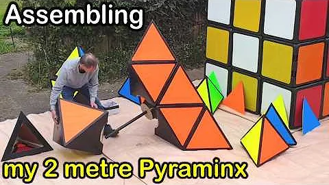 Assembling the Largest Pyraminx on earth ► 2.08 m / 6 foot 10 Giant Pyramid Puzzle