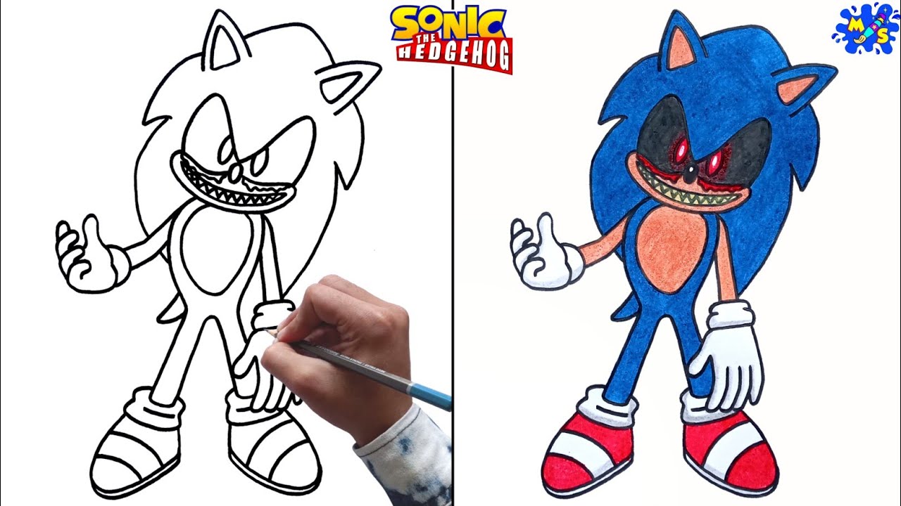 How to Draw Sonic.EXE - Really Easy Drawing Tutorial