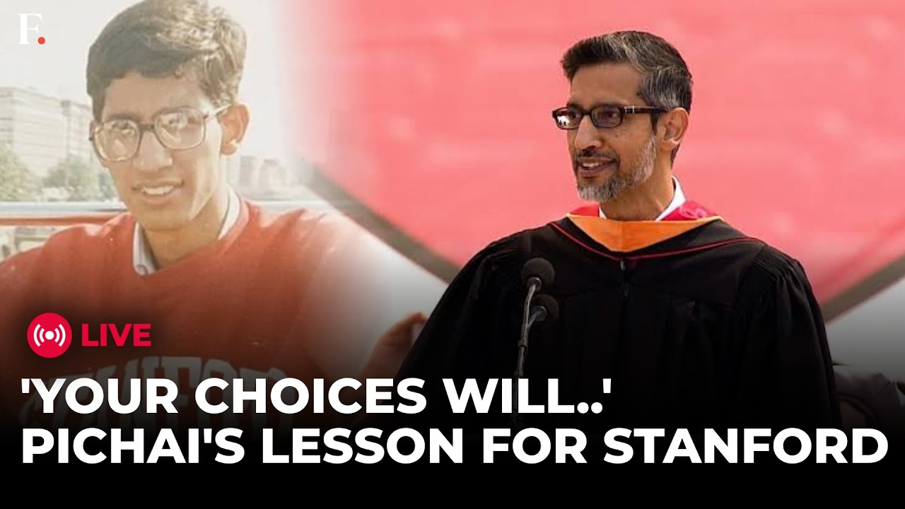 'Keep Going Forward,' Google CEO Sundar Pichai Gives Inspiring Standford Speech Amid Student Boycott thumbnail