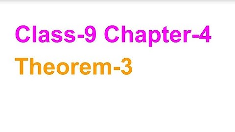 TN Class-9 Maths Chapter-4 GEOMETRY|| THEOREM: 3