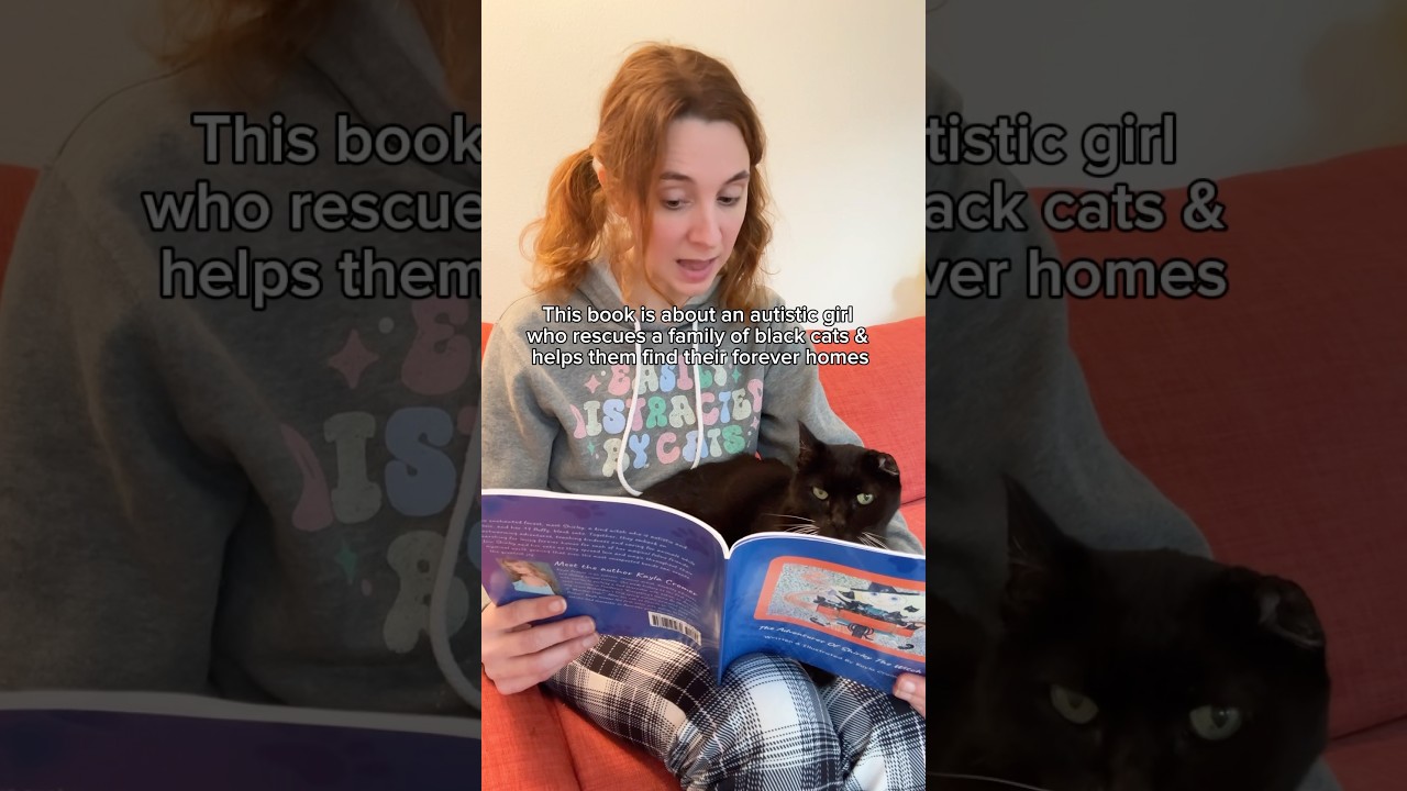 I read my cat a children’s book about black cats & autism and we loved it! 😻