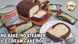 PINAKAMADALING MASARAP NA CAKE! | 7STEP MOIST FUDGEE BARR ICE CREAM CAKE ROLL [NO BAKE, NO STEAMER]