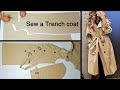 تفصيل ترانشكوت رائع بأسهل طريقه | باترون ترانشكوت | Trench coat burberry sewing pattern