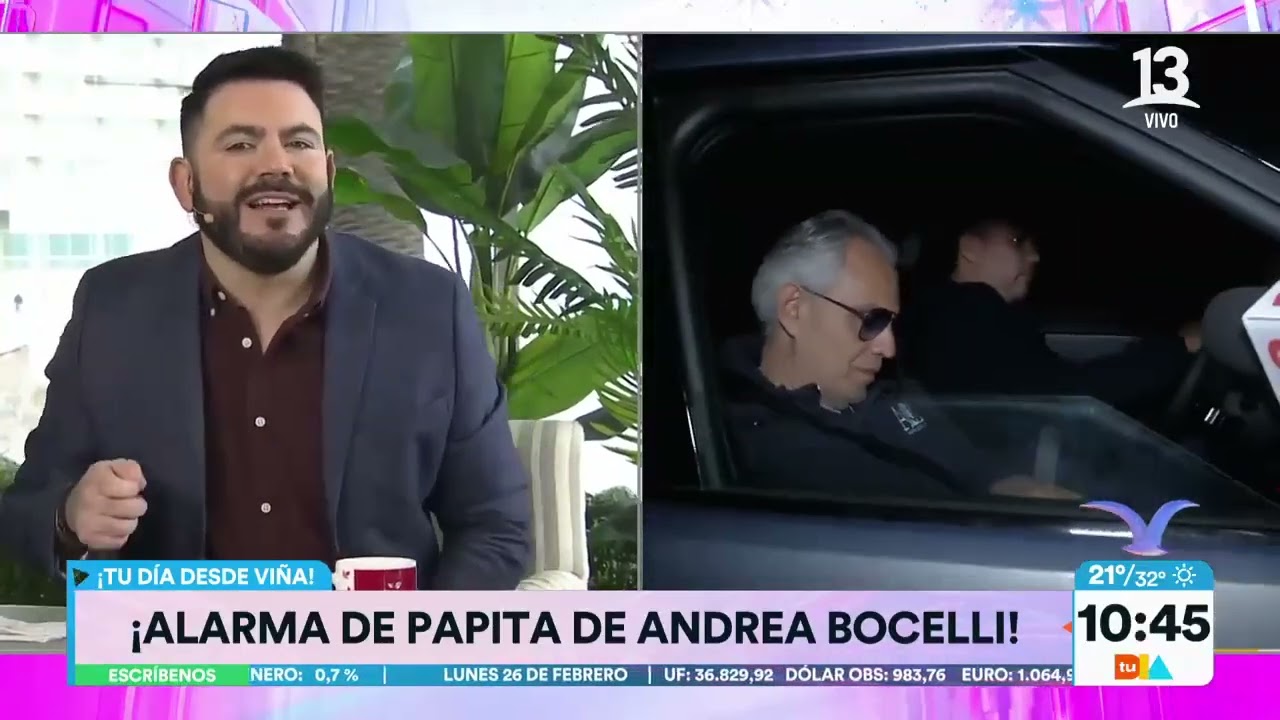 La llegada de Andrea Bocelli a Viña del Mar | Tu Día | Canal 13