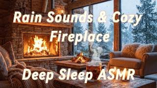 🔥Rain Sounds & Cozy Fireplace 🔥 Deep Sleep ASMR | Relaxing Cabin Ambience for Sleeping & Meditation