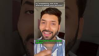 Struct vs Union in C⚡Most Asked C Interview Question #shorts #interview #programming #coding #job