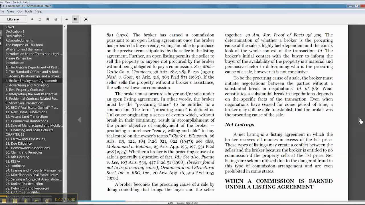 Arizona Real Estate: A Professional's Guide to Law & Practice - Using the eBook with the Kindle App