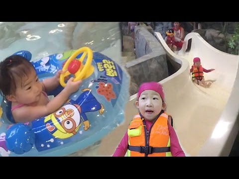 워터 파크 뽀로로 튜브 장난감 미끄럼틀 수영장 물 놀이 Warterpark Pororo Slide Swimming Pool Toys Play