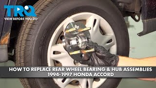 How to Replace Rear Wheel Bearing and Hub Assemblies 1994-1997 Honda Accord