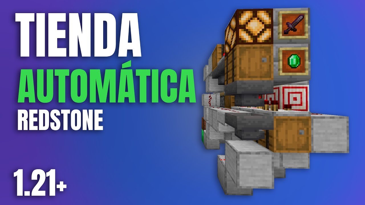 Como hacer una TIENDA AUTOMÁTICA en MINECRAFT VANILLA con REDSTONE (sin mods) 1.21+