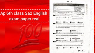 Ap 6th class Sa2 english real exam paper 💯💯 real