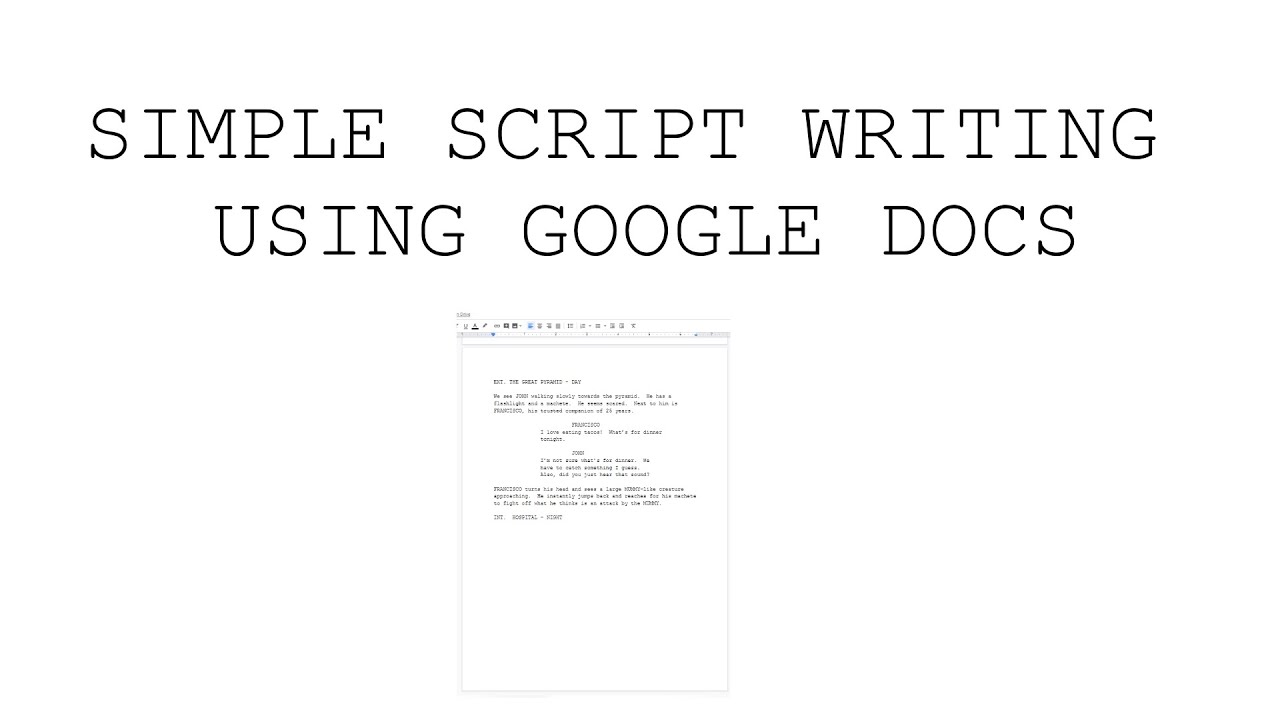 Script Formatting in Google Docs - Short and Simple - 28