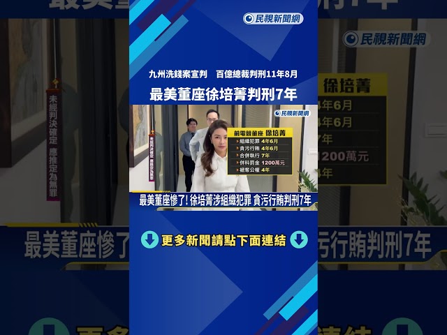 九州洗錢案宣判 百億總裁判刑11年8月 最美董座徐培菁判刑7年－民視新聞