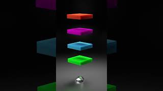 Colorful Cube Layers Collapse | Each Drop Gets Bigger 💥 #simulation #physics #satisfying