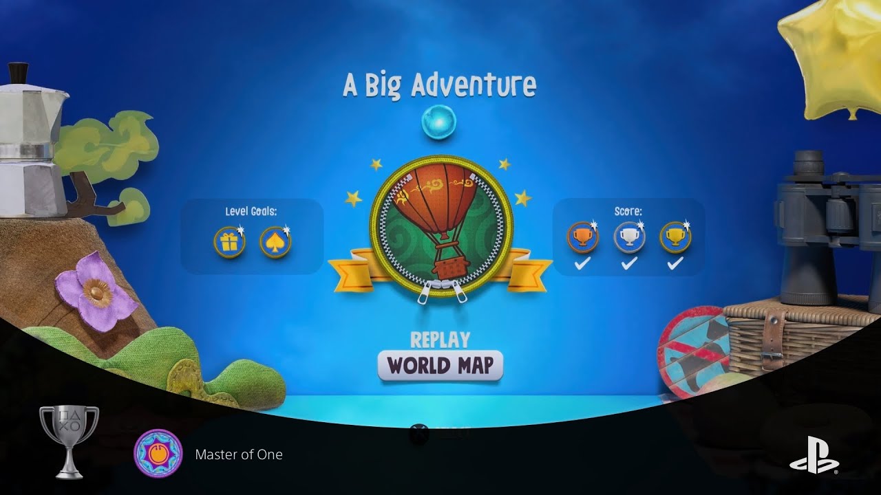 Sackboy™ Trophy Guide – Master of One🥈🎭✨| Get Golden Level Badge In All Level Goals For Single Level