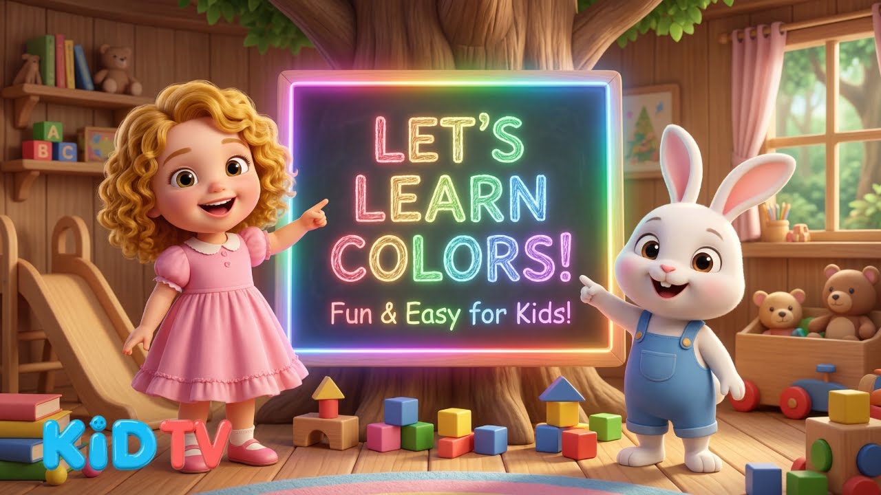 Learn Colors Names For Children - Ju-Ju & Bunny 🎨 3D Animation | KID TV Nursery Rhymes