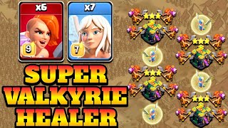 Super Valkyrie Strategy!! Th14 Super Valkyrie Attack Strategy With 7 Healer - Th14 Attack Strategy