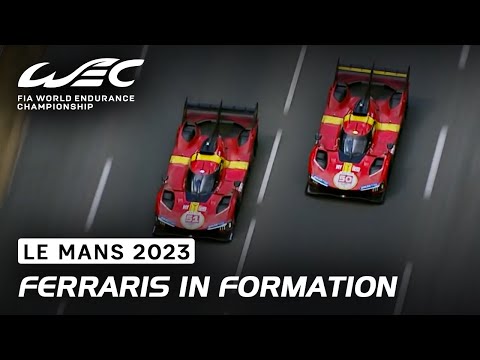 Ferraris in formation at Le Mans ❤️ I 2023 24 Hours of Le Mans I FIA WEC