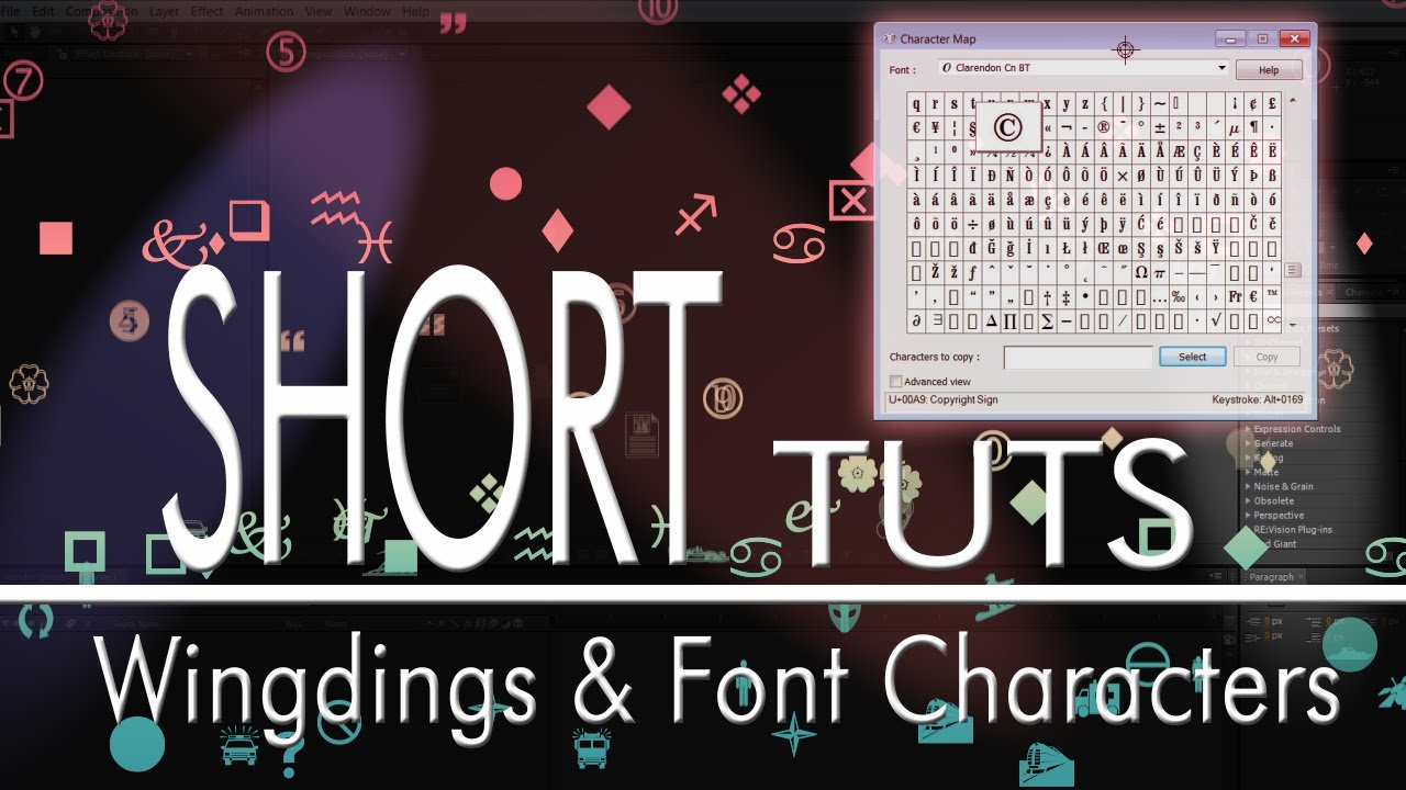 Wingding And Font Characters In After Effects