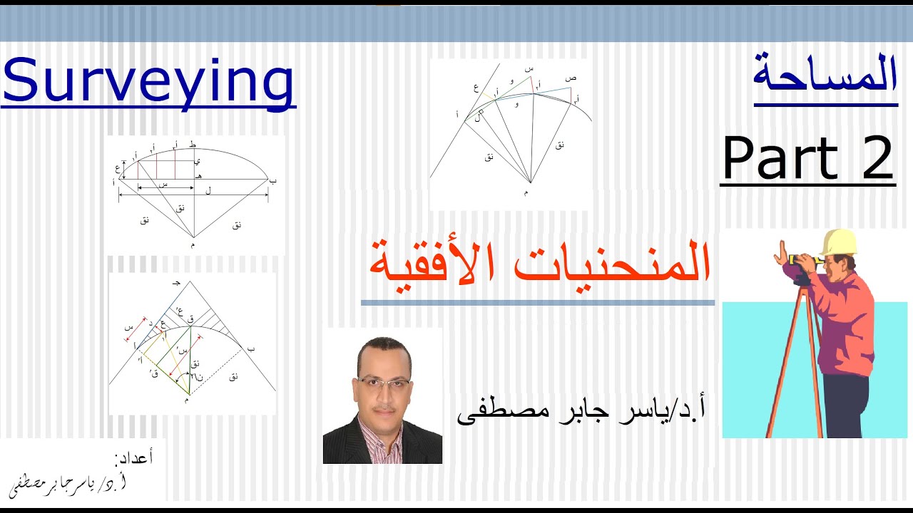 المنحنيات الأفقية (2) - استعمال (أدوات القياس الطولية فقط - محطة الأرصاد المتكاملة)
