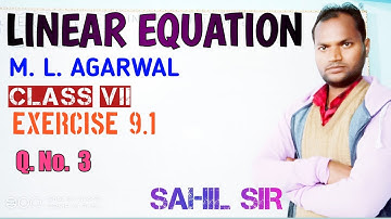 Linear equation Question 3 of exercise 9.1 ML agarwal