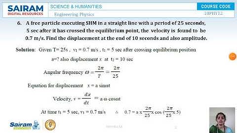 Lecture Video_18PHY12_Module 1_Numericals _2_Sireesha A J