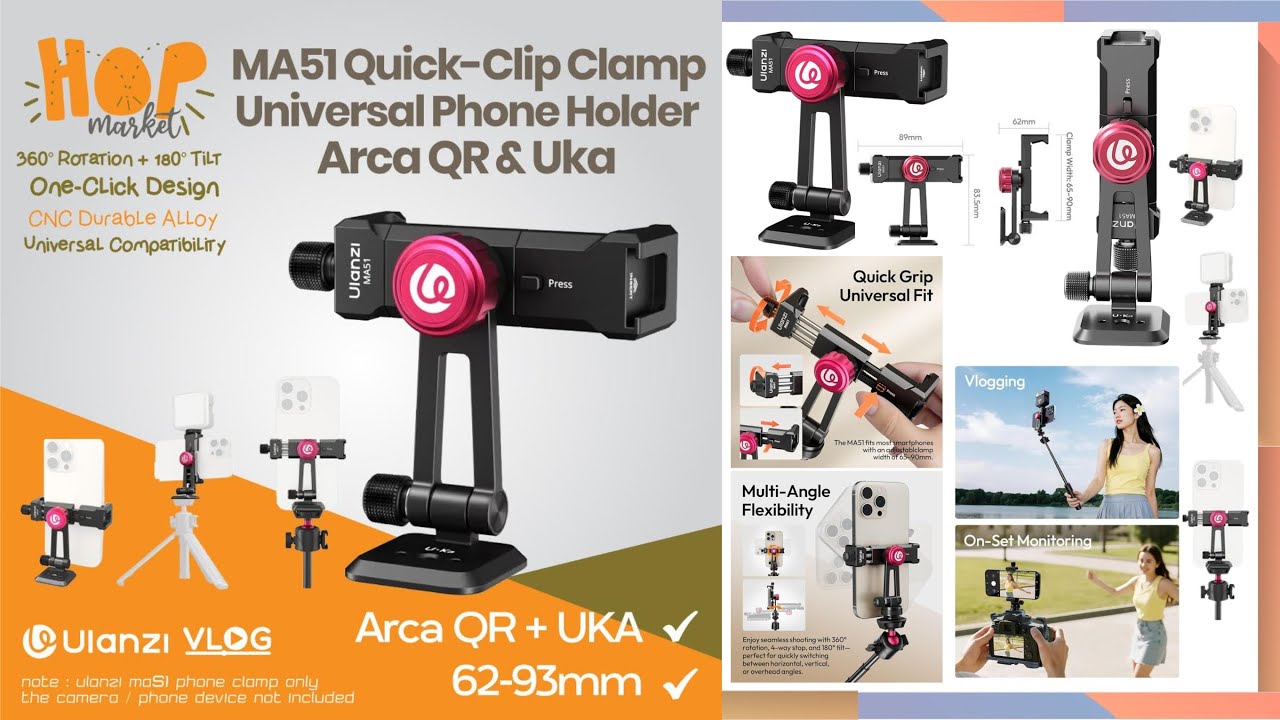 ULANZI MA51 Phone Clamp UKA Quick Release