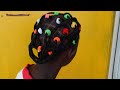 Threading hairstyle using Brazilian wool for kids