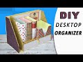 cool diy desktop organizer from cardboard