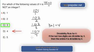 GMAT OG Problem Solving  Question #2 explained