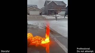 Fire Tornado Spawns on Driveway #shorts