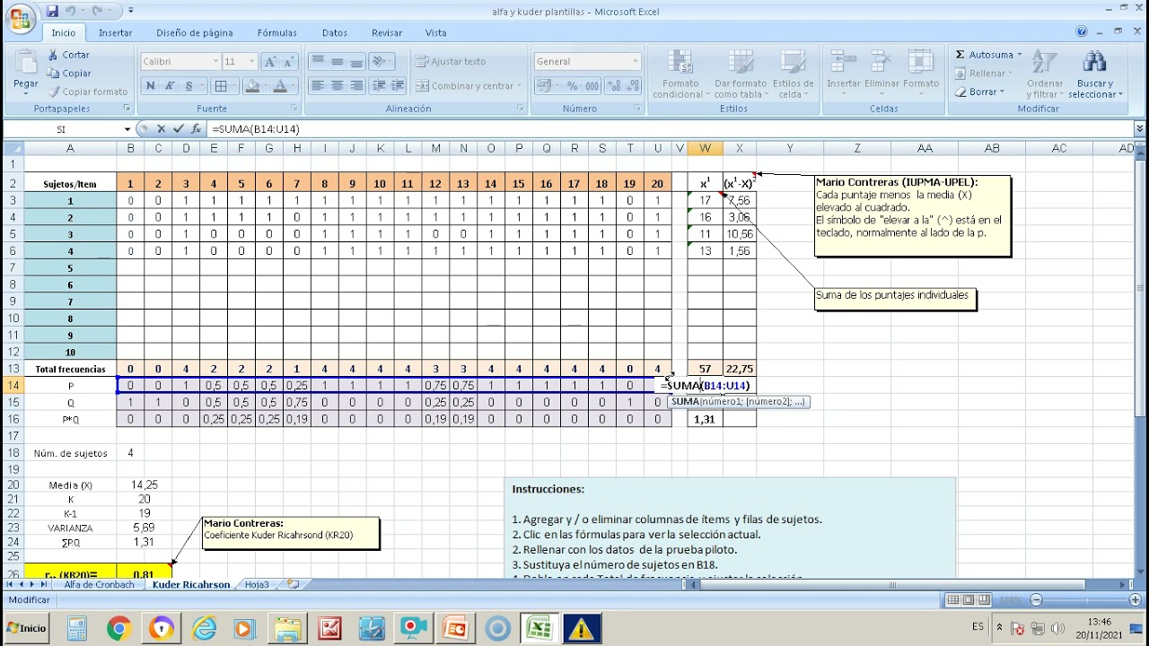 Tema 4: Validación de instrumentos: Kuder Richardson