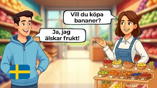 Learn Swedish with Conversations (With Subtitles) | A1-A2 | Supermarket Dialogues