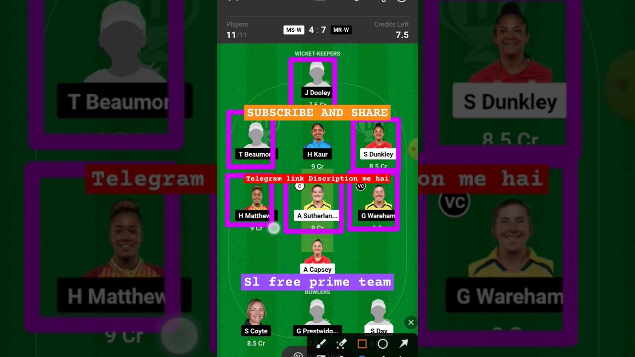 msw vs mrw l msw vs mrw dream11 team l dream11 free prime team l 5 lakhs free giveaway l dream11