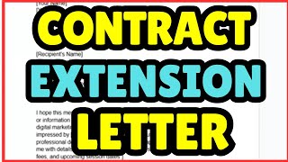 How to Write a Professional Contract Extension Letter | Full Guide