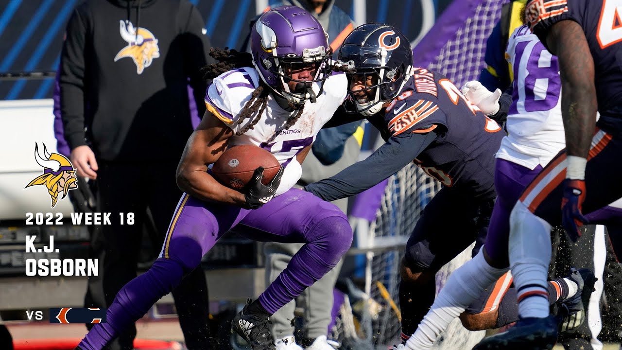Every K.J. Osborn Catch from 117Yard Game vs. Chicago Bears in Week 18 YouTube