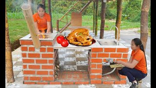 Technique Building Kitchen With Bricks & Cement, Build Stove Under Floor | New Peaceful Life