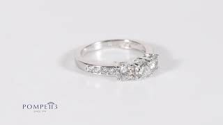 Three Stone Diamond Engagement Ring 1 Ct. White Gold by Pompeii3